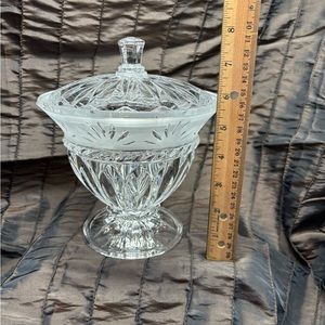 VTG CRISTAL d'ARQUES France Carthage Crystal Compote Candy Bowl W/ Lid Mint Cond